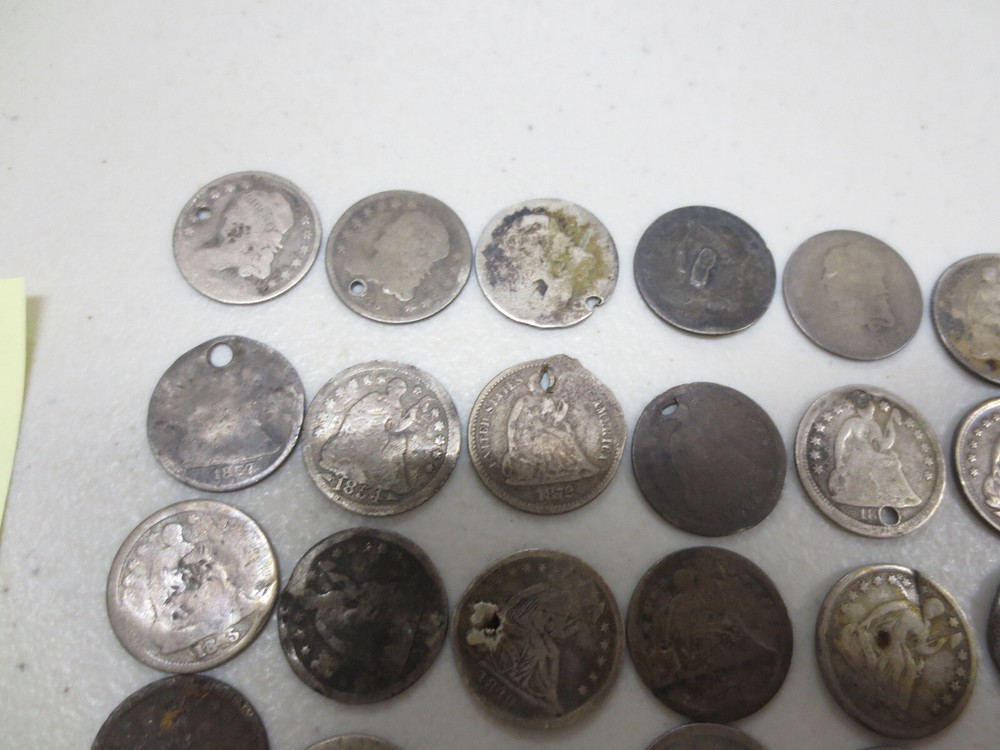 (40) Assorted Seated & Bust Half Dimes (AG / Damaged)