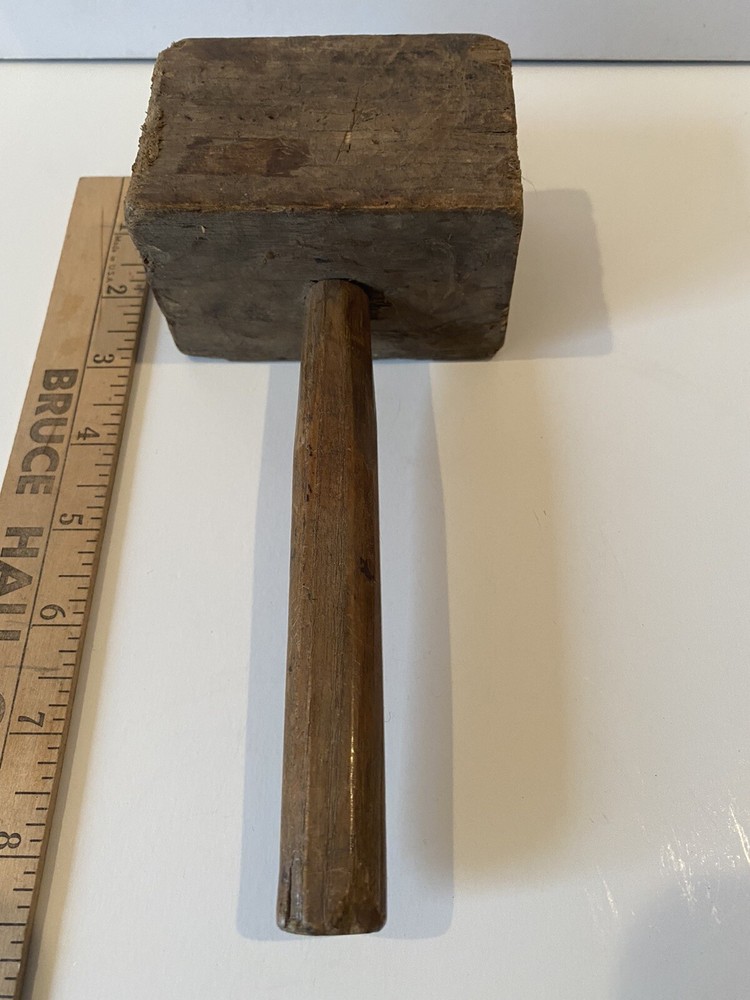 Primitive Antique Wooden Mallet Hammer