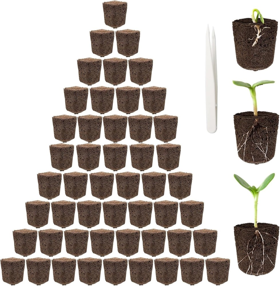 50P Seed Starter Sponge for Germinate Quickly,Hydroponic Sponges Grow Starter