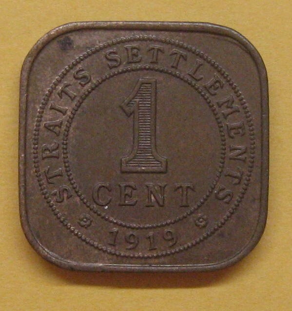 1919 Straits Settlements 1 Cent KM #32 Take a Look