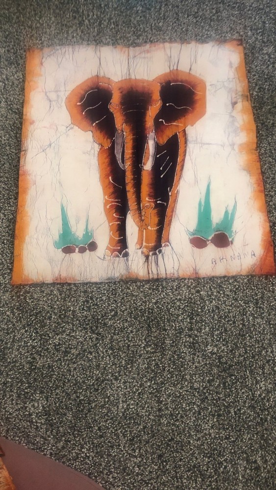Unframed Elephant  Batick