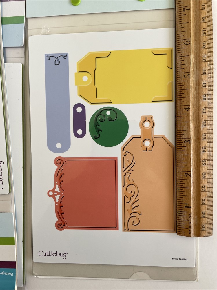 3 Cuttlebug Embossing Plus Cut and Emboss Folders Collage, Tags and Alphabet