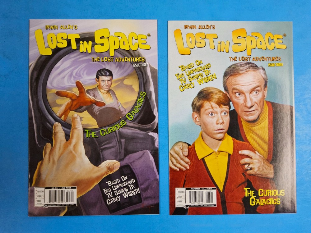 2x LOST IN SPACE Lost Adventures # 3 Comic~ VARIANT DR SMITH & Guy Williams 2016