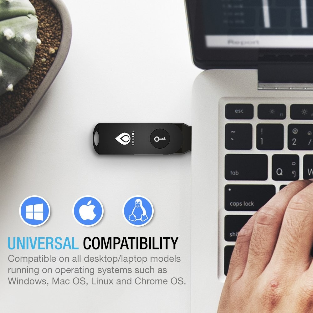 FIDO U2F Key, Thetis [Aluminum Folding Design] Universal Factor Authenticatio...