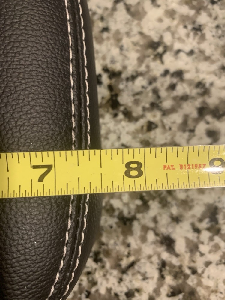 Seat Headrest Black Leather White Stitching