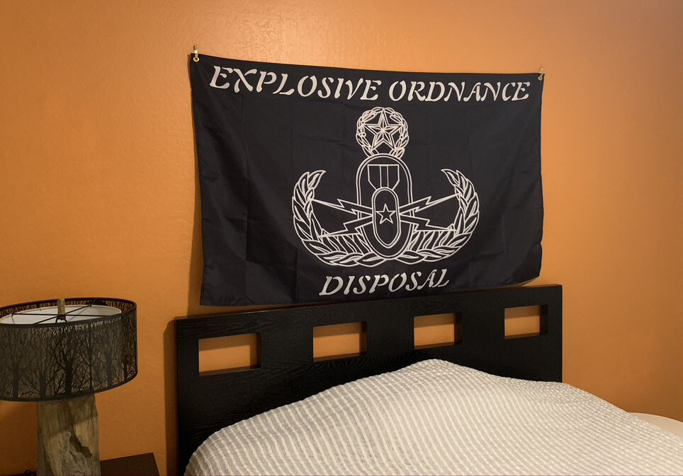 EOD Black and White 3 X 5 Flag