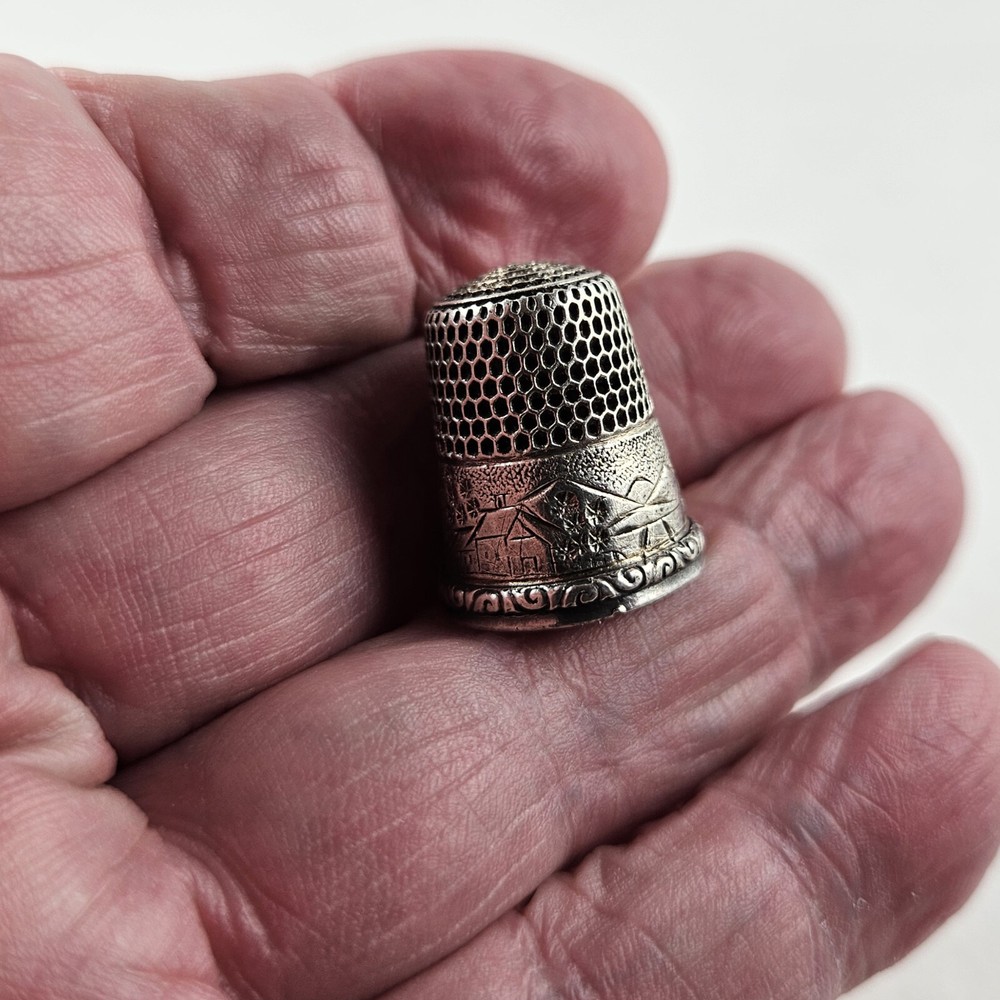 Victorian Sterling Silver Thimble 5.0g Size 9 [8275]