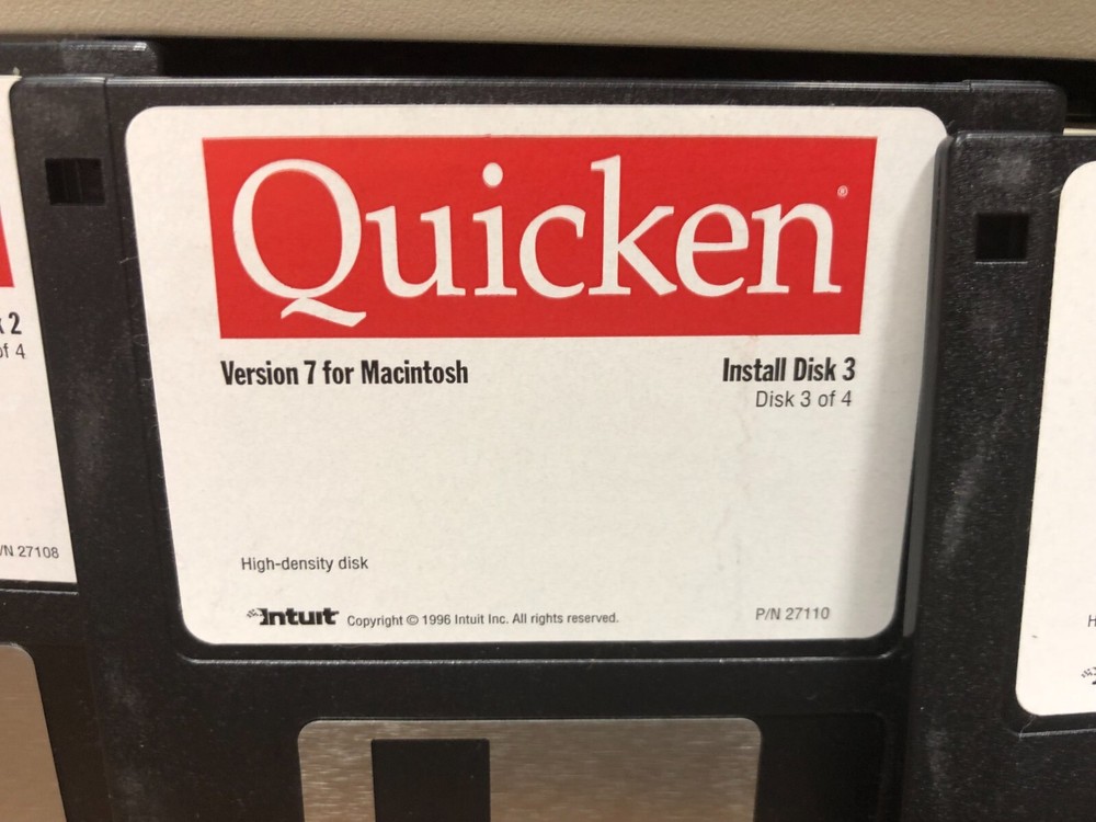 Quicken Version 7 Software 3-1/2" disks - vintage Mac software