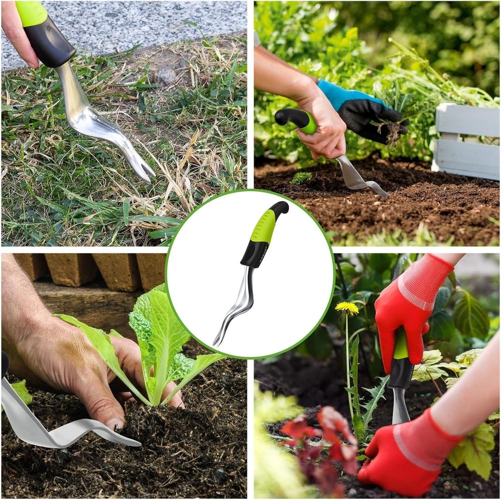 Compact Green Hand Weeder - Durable Weed Puller Tool for Effortless Weeding
