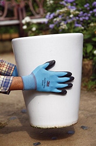 3M Nitrile Rubber Coated Nylon Work Gloves, Thin, Washable Bulk 10 Pack Blue