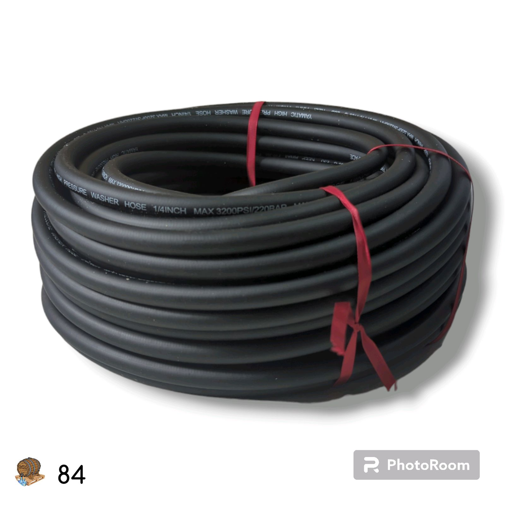 100 Ft - 1/4" M22 Replacement Pressure Washer Hose with Quick Connect