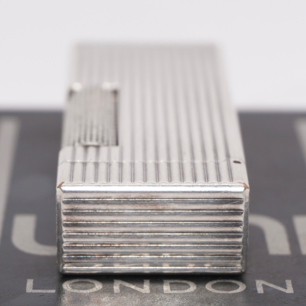 Dunhill Lighter Silver Stripe Pattern-Ultrasonically cleaned_Working