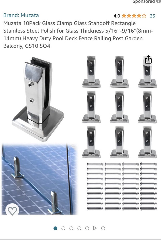 Glass Handrail Standoffs Lot