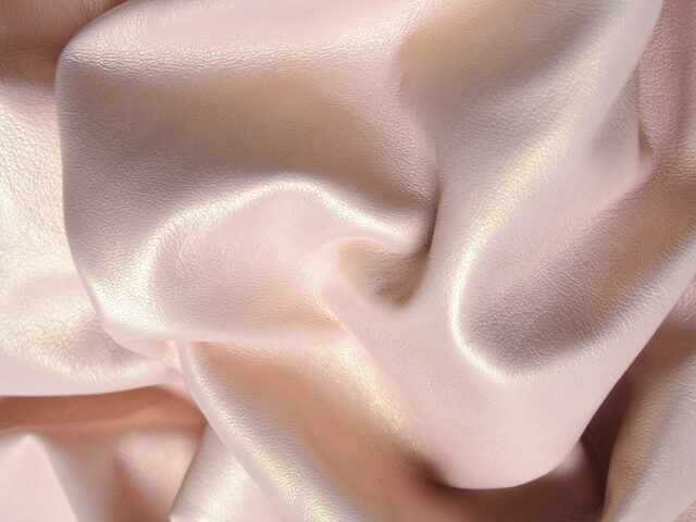 Thin Crush Pearlized Baby Pink Lambskin Leather