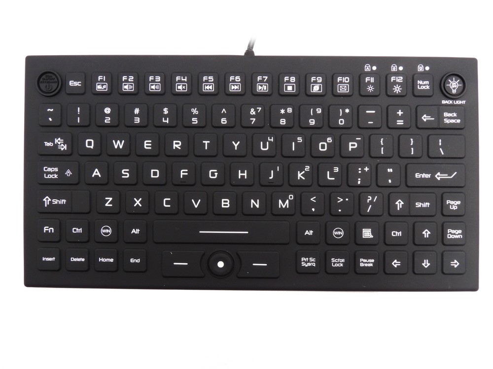 Waterproof Industrial Silicone Compact Keyboard with Mouse Pointer JH-IKB850BL