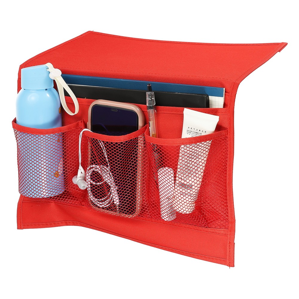 Bedside Caddy Bed Caddy Bedside Organizer Bed Hanging Caddy 4 Pockets Red