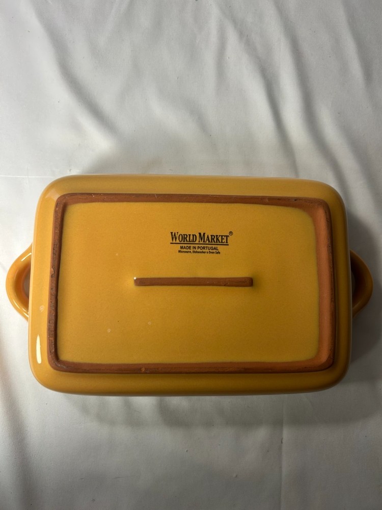 World Market Ceramic Rectangular Baking Dish Oven & Dishwasher Safe Yellow