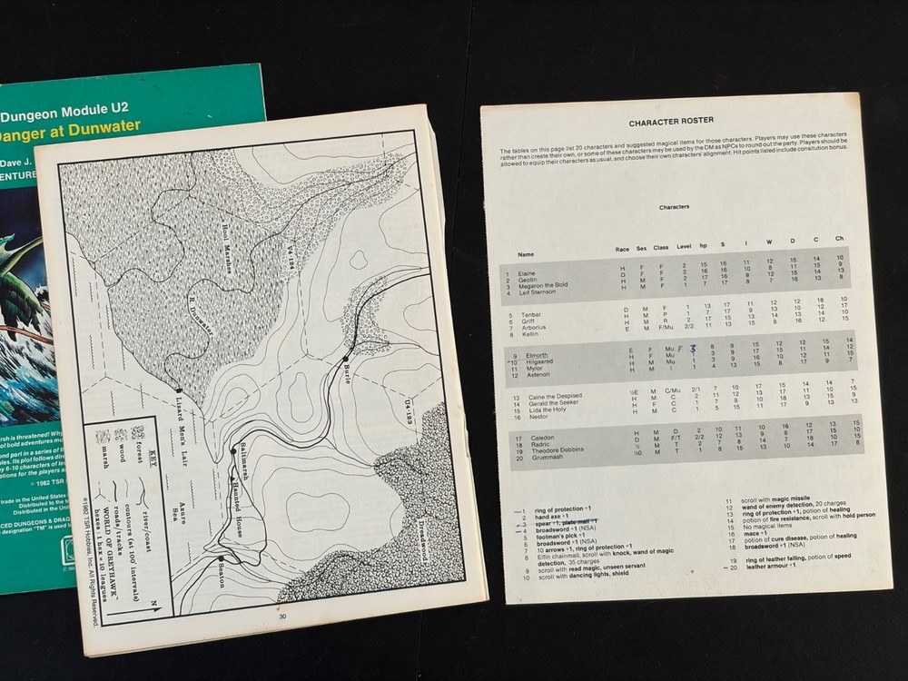 Dungeons & Dragons Advanced D & D Module U1 U2 TSR 1982