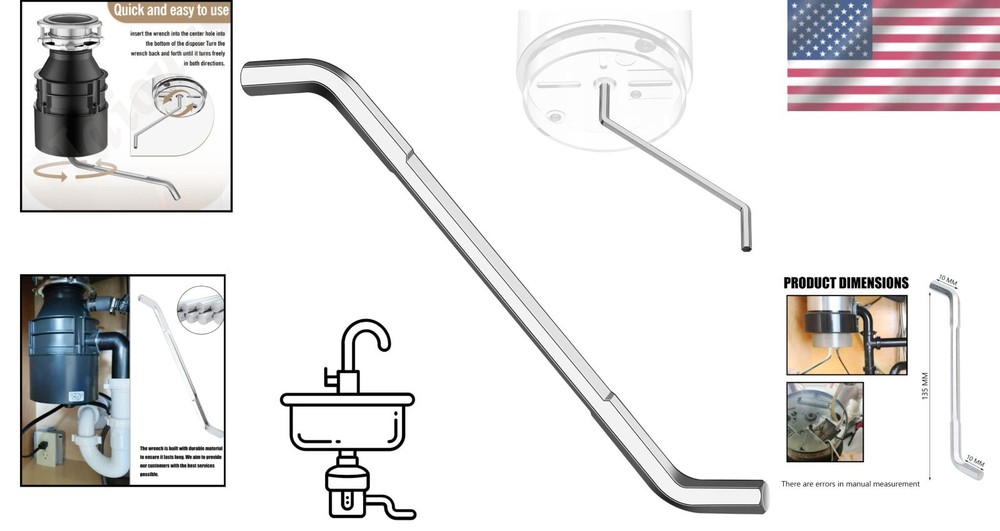 Silver Garbage Disposal Allen Wrench Tool for Quick Fixes and Repairs
