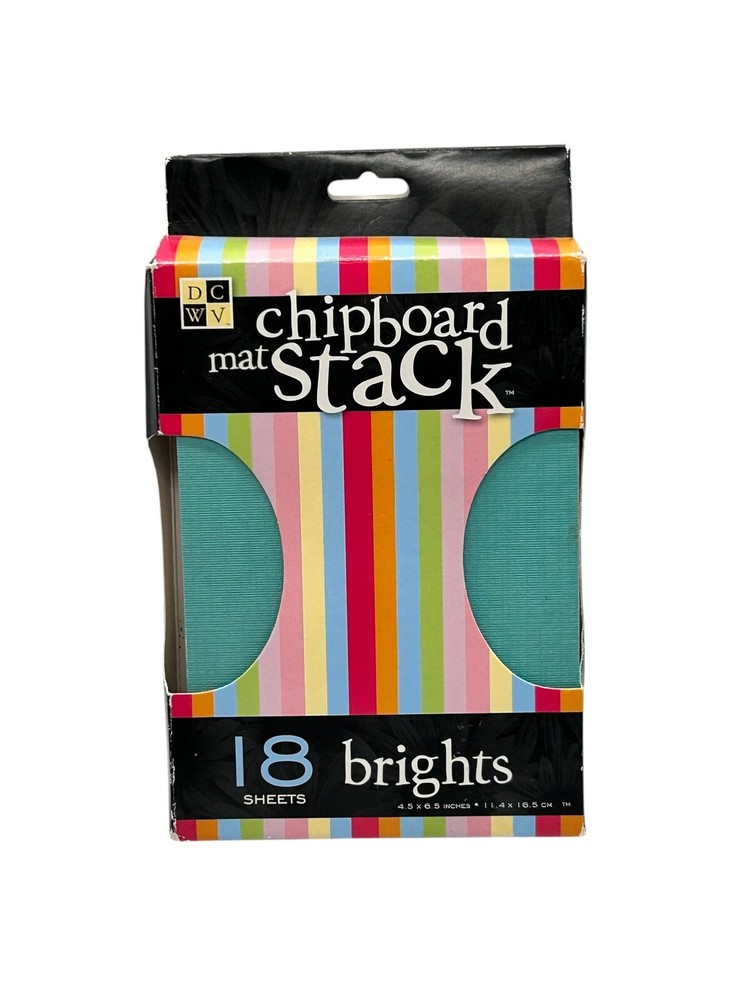 DCWV Chipboard Mat Stack 18 Sheets Bright Colors 4.5” X 6.5” NEW
