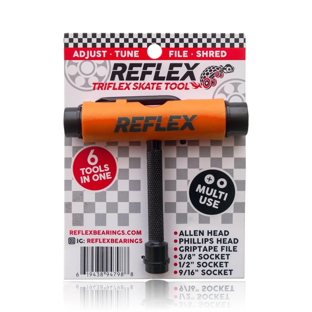 Reflex Triflex Skateboard Tool Orange - Sockets, Wrench/Screwdriver, Griptape F