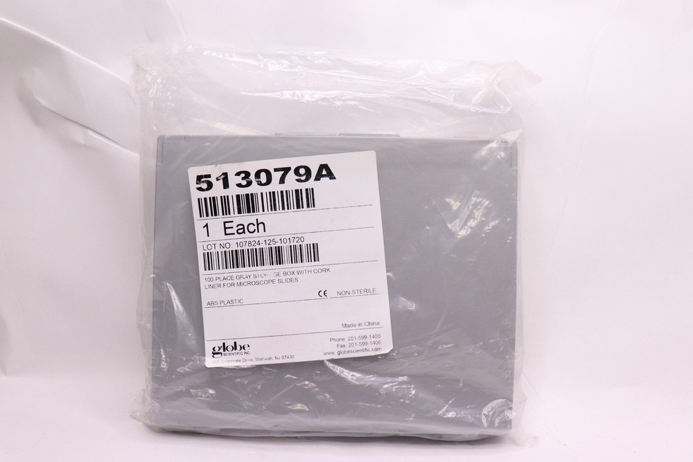 Globe Scientific ABS Slide Storage Box Plastic Cork Lined 513079A