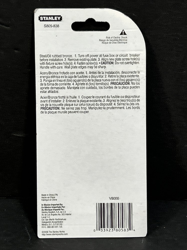 Stanley Hardware S805-838 Basic Single Switch Wall Plate Oil Rub Bronze