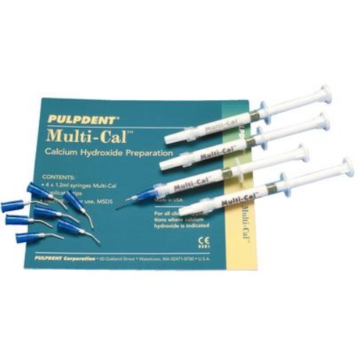 PULPDENT MULTI-CAL CALCIUM HYDROXIDE PASTE - 4 X 1.2 ML SYRINGES AND APPLICATORS