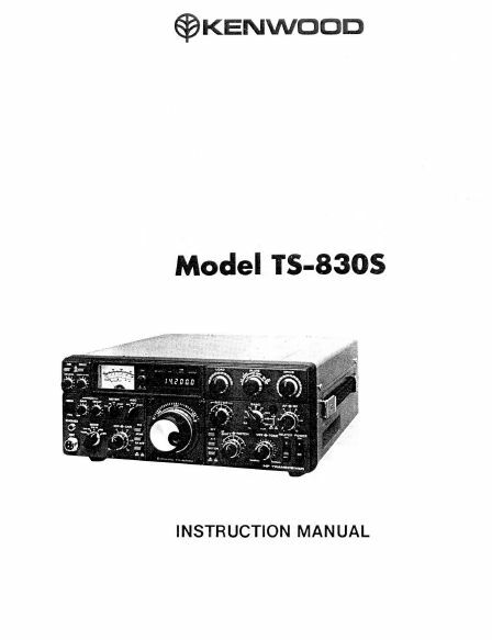 KENWOOD TS-830S INSTRUCTION MANUAL