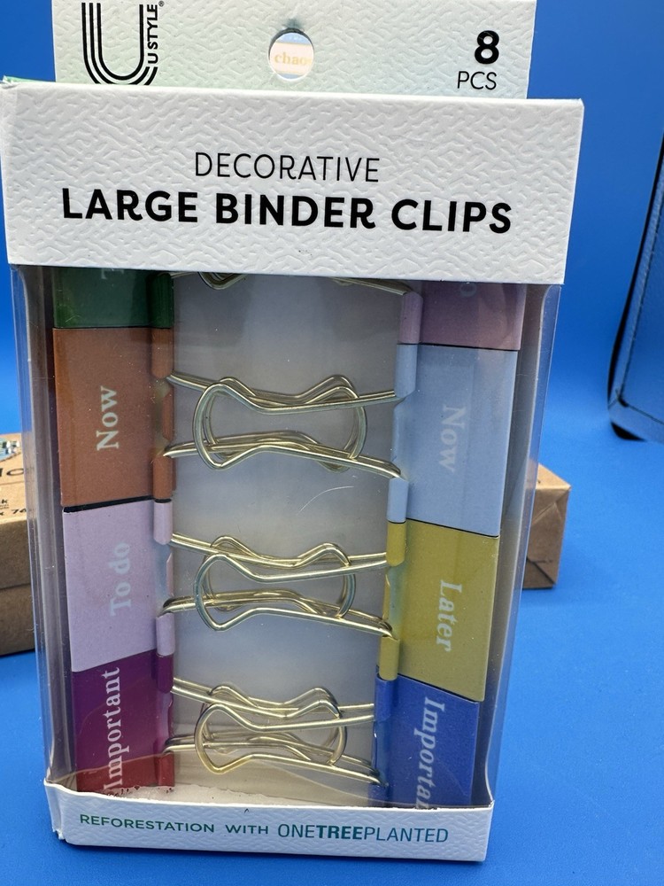 Teacher Appreciation 6 Piece Gift Set Sticky Notes, Note Pad, Binder Clips+