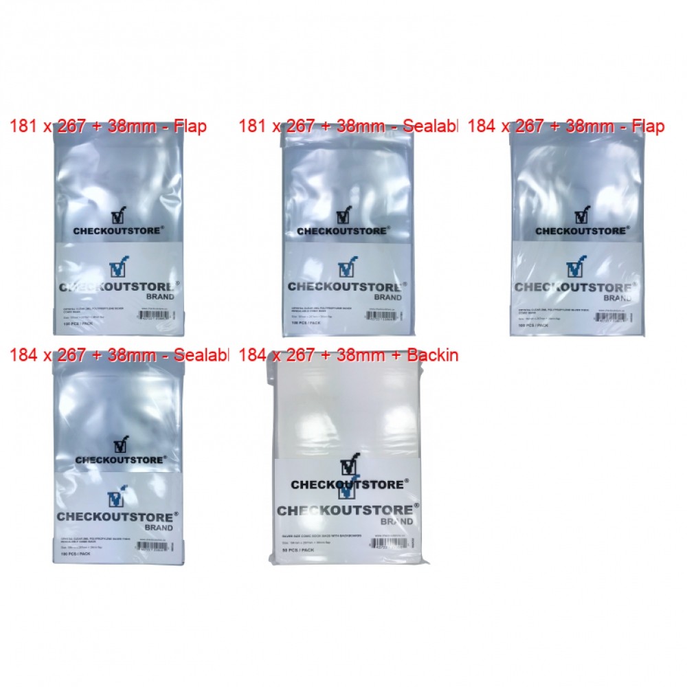 CheckOutStore Crystal Clear Silver Age Comic Book Bags