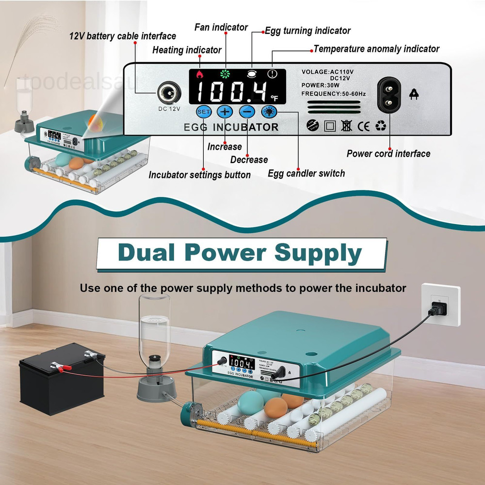 16 Eggs Incubators for Hatching Eggs, Egg Incubator with Automatic Egg Turning..