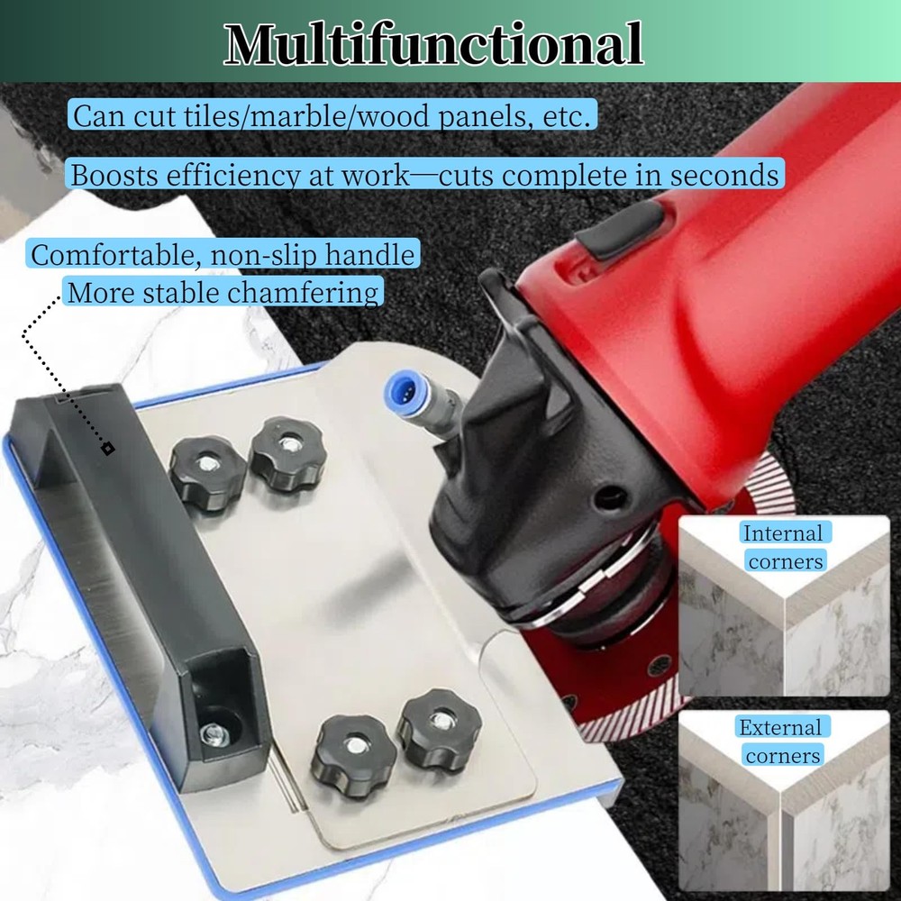45-degree tile chamfering tool, ceramic tile cutting tool, angle grinder atta...