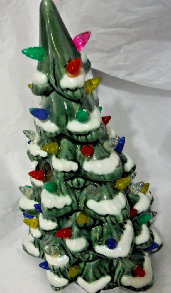 Burton & Burton Decor Ceramic Lighted Christmas Tree, New