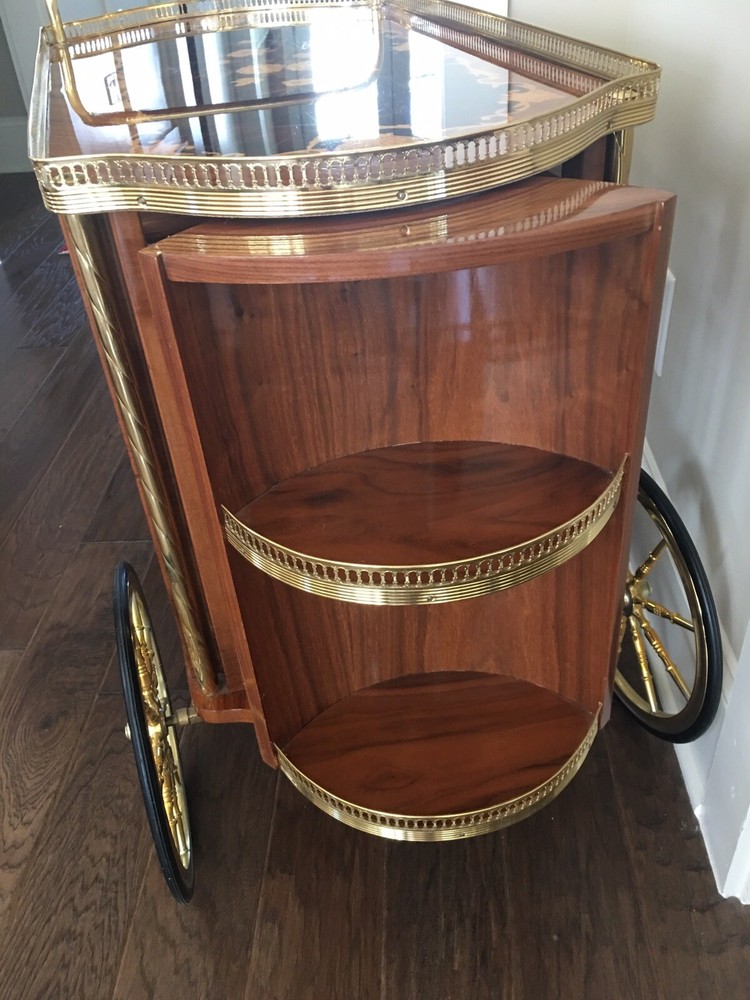ITALIAN MOBILE BAR WITH STORAGE & SERVING TREY
