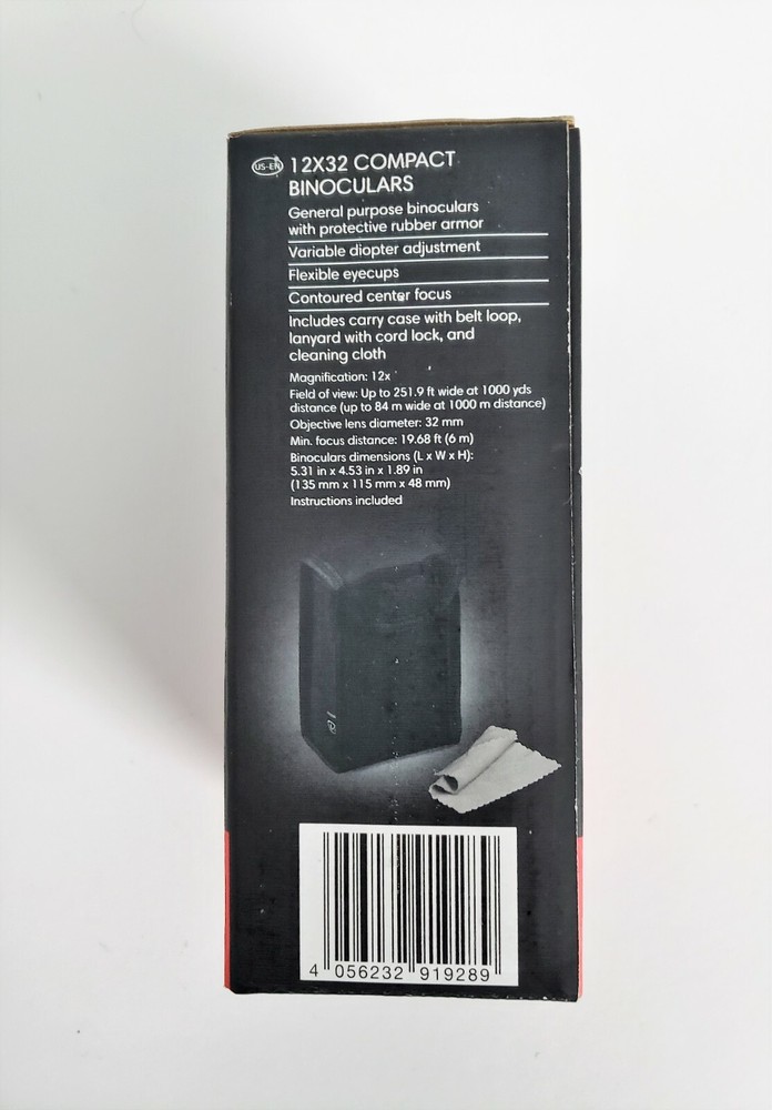 AURIOL Compact Binoculars 12x32 Black