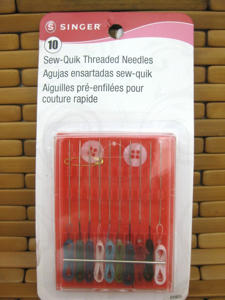 10 Singer 1925 Sew Quik Pre Threaded Sewing Needles