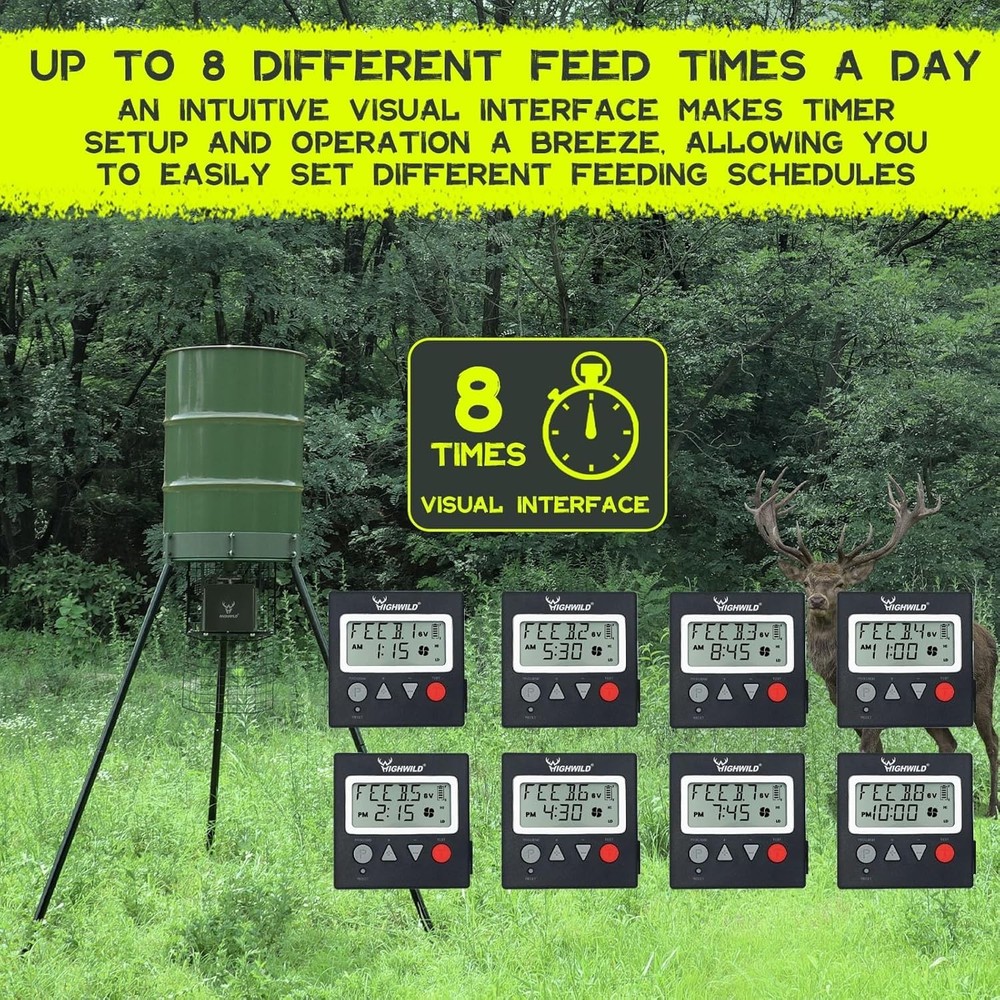 6V/12V Universal Digital Timer for Deer Feeders - Customizable Feeding Control