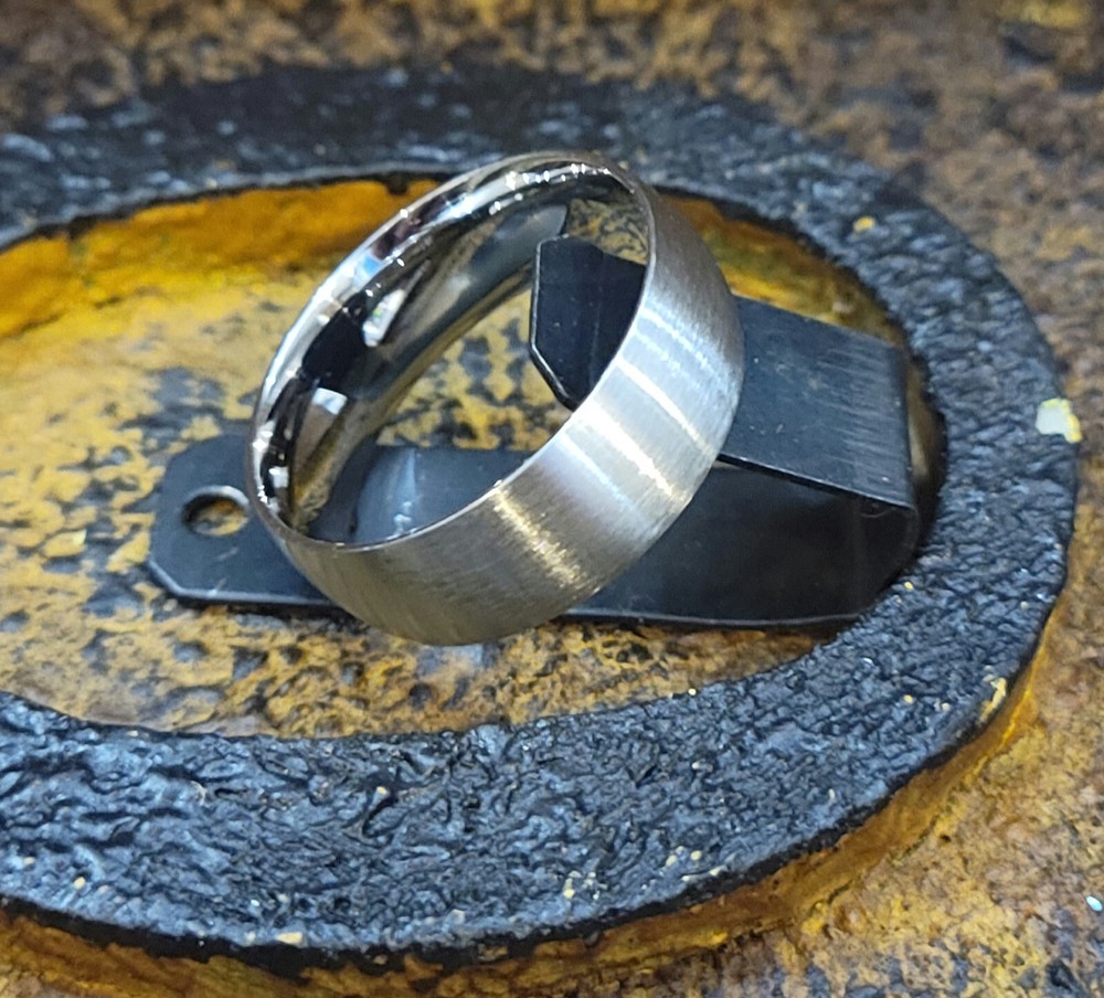 Men's Custom Engraved Silver Wedding Ring - Personalized Handwriting Ring