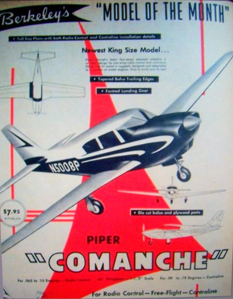 COMANCHE PLANS + CONSTRUCTION ARTICLE for 54" Span UC Scale Model Airplane