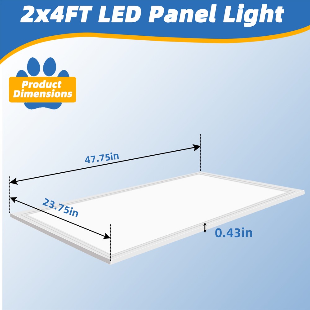 2X4FT LED Flat Panel Light 7800LM 4X75W 5000K Drop Ceiling Ceiling Office Lights