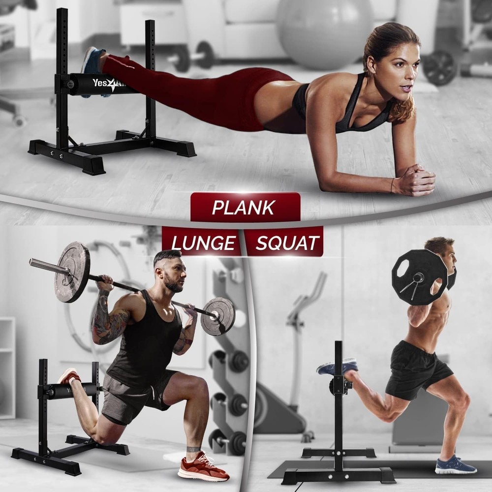 Bulgarian Split Squat Stand Single Leg Squat Roller & Bodyweight Training Black