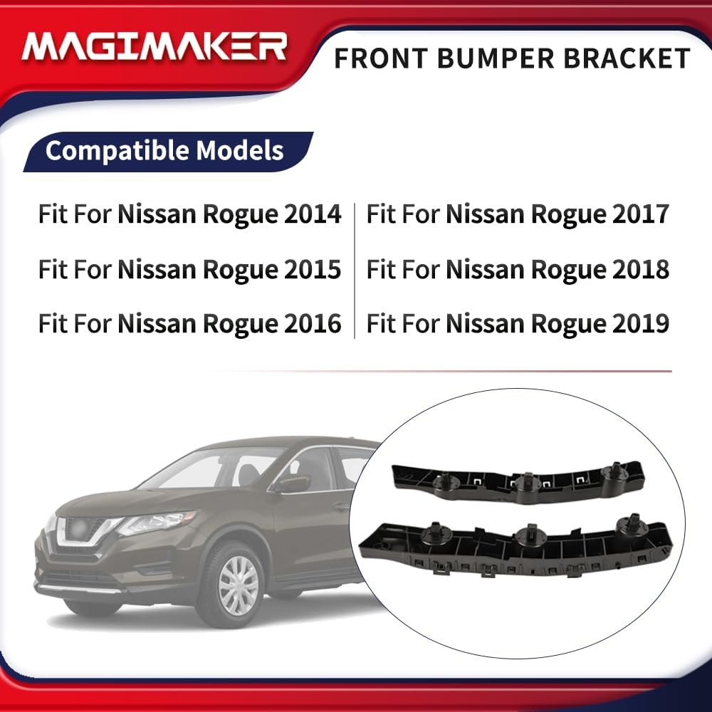 Left＆Right Pair Front Bumper Bracket Holder Compatible with 2014 2015 2016 2017