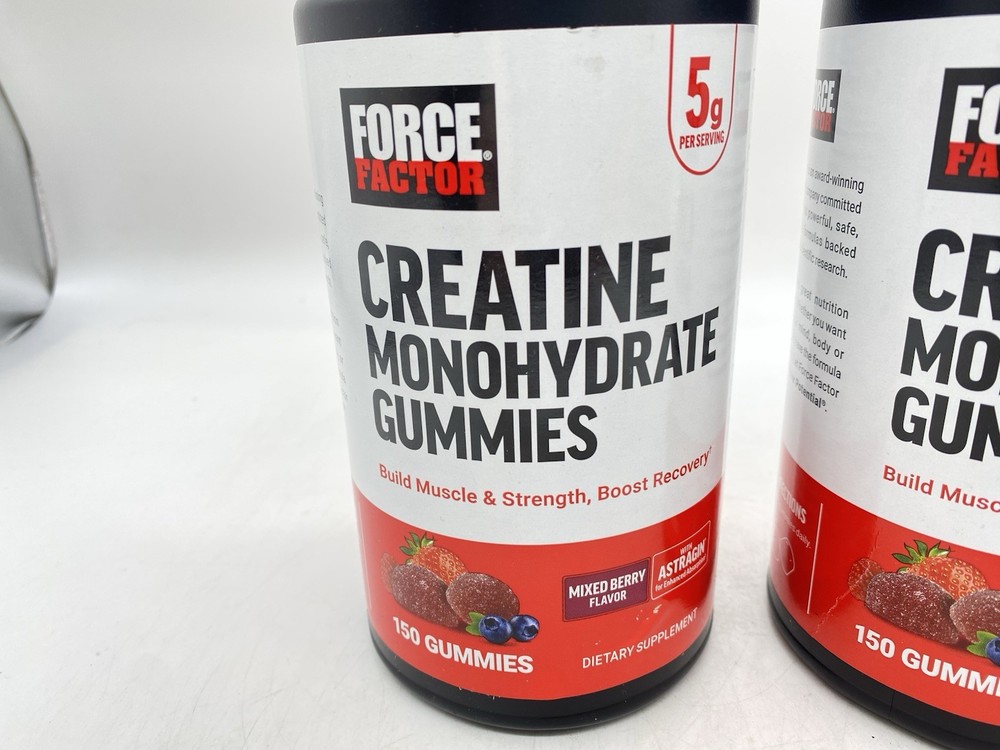 Force Factor Creatine Monohydrate Gummies, 5g, 2 Pack - 150 Ct, Mixed Berry