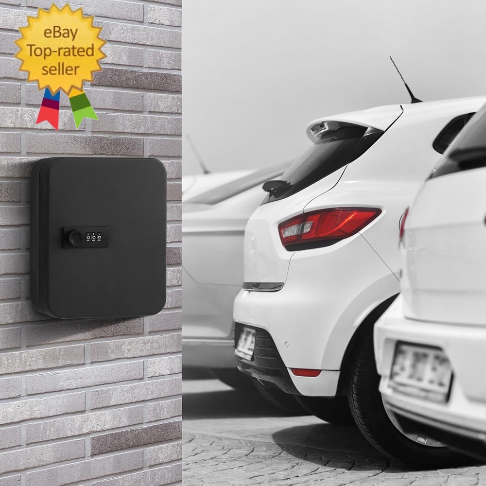 20 Key Storage Lock Box with Code, Key Cabinet Organizer Wall Mount Combination