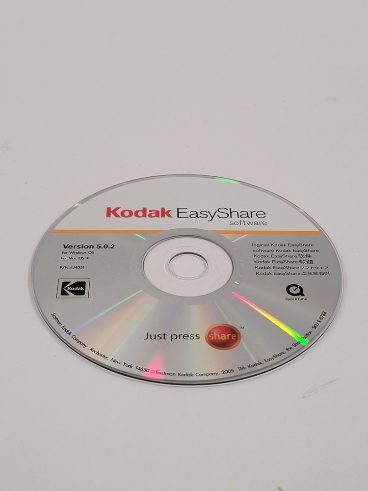 Kodak EasyShare Software Version 5.0.2 Disc CD for Windows & Macintosh
