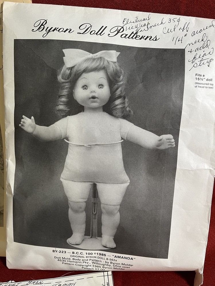 Vintage Doll Patterns And Material Byron And Shirley Doll Patterns