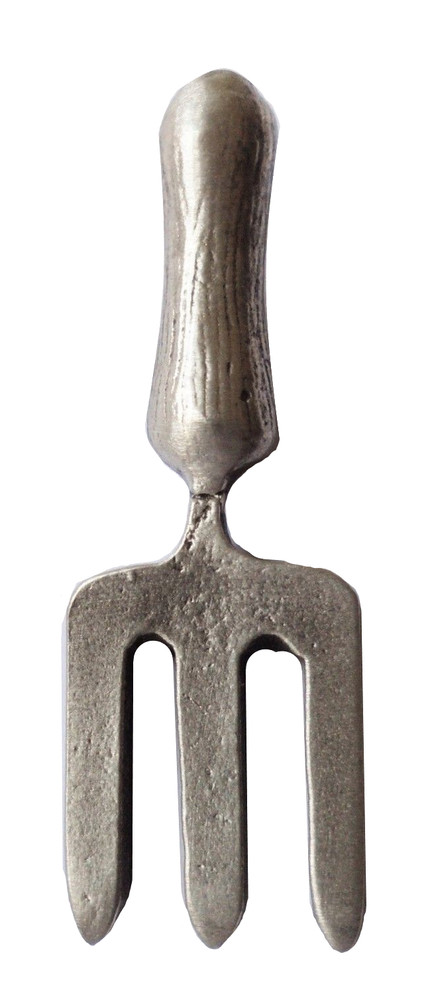 Garden Hand Fork Small Pewter Pin Badge