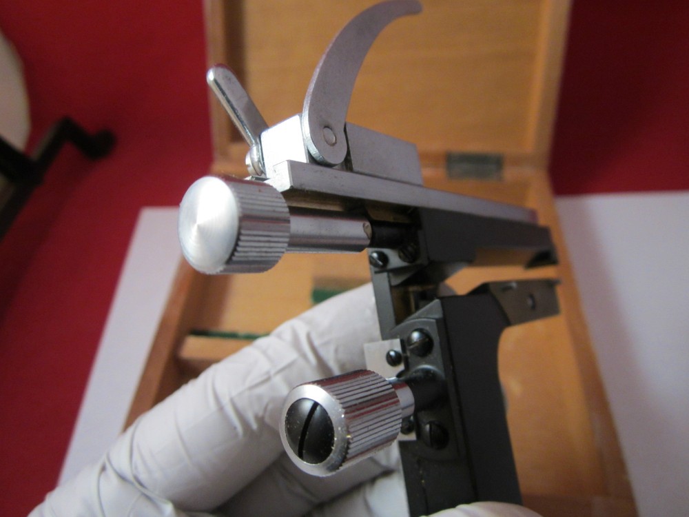 MICROSCOPE PART STAGE JAPAN SLIDE HOLDER BIN-3B