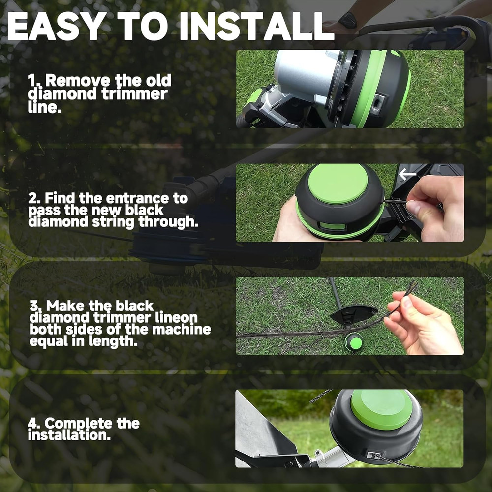 String Trimmer Line, 150Ft 0.095" for Black Diamond Trimmer Weed Eater String Re
